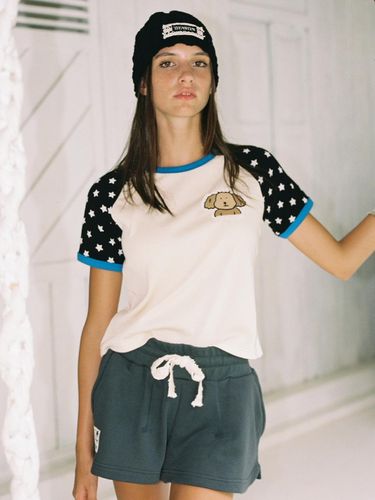 Star Raglan T-shirt With Large Pam Patch_Blue - THE ASHLYNN - Modalova