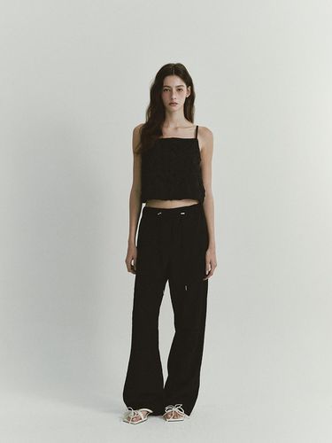 Jacquard Wide Pants - Black - ASURA - Modalova