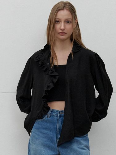 Ruffle Collar Blouse_Black - SO IR - Modalova