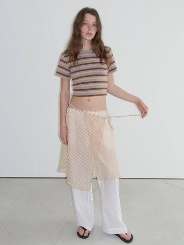 Stripe Wrap Skirt _ Yellow - overdueflair - Modalova