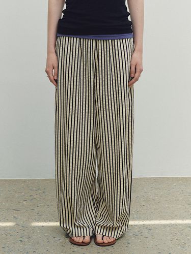 Stripe Loose-fit Wide Leg Pants - Neev - Modalova