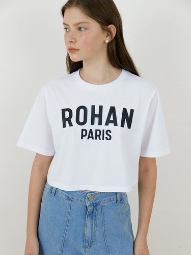 Loose Fit Crop Half Sleeve T-shirt_White - Charles de Rohan - Modalova