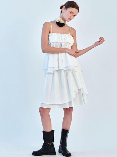 Drape Banding Midi Skirt_White - SO IR - Modalova