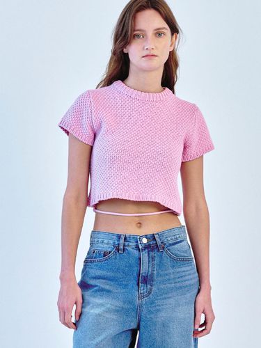 String Crop Knit Top_Pink - SO IR - Modalova