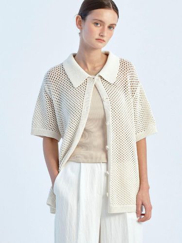 Crochet Polo Knit Top - SO IR - Modalova