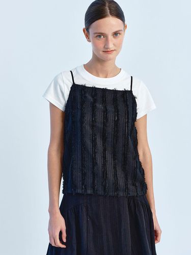 Fringe Sleeveless Blouse_Black - SO IR - Modalova