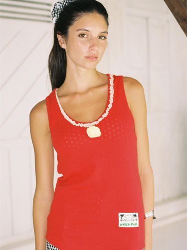 Rose Crochet Tank Top_Red - THE ASHLYNN - Modalova