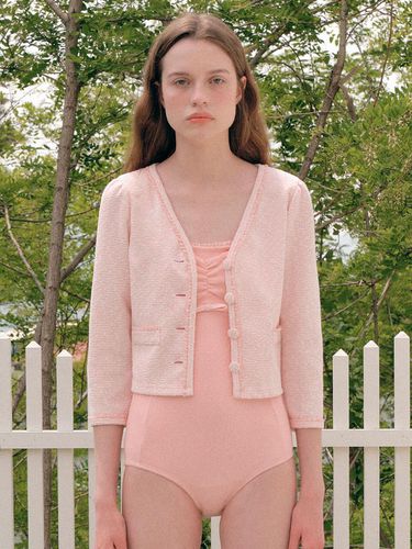 Shirring Beach Cardigan_Pink - ROLAROLA - Modalova