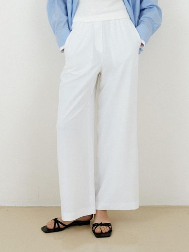 Banding Semi Wide Pants_White - Charles de Rohan - Modalova