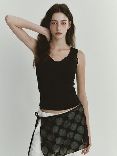 Flower Layered Skirt - Black - ASURA - Modalova