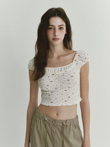 Satin Ribbon Crop T-Shirt - ASURA - Modalova