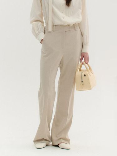 Semi Wide Boots Cut Pants_Sand Beige - MOAT - Modalova