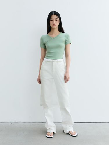 Sheer Layered Skirt_Light Gray - STUDIO TABLE - Modalova