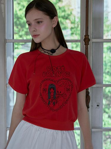 Barbie & Bunny T-shirt (Red) - Rosefrantz - Modalova