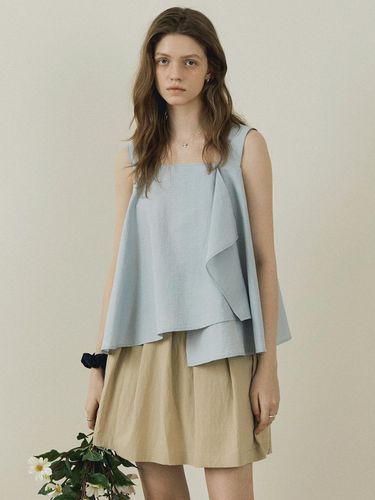 Layered Flare Blouse - Sky Blue - AUBARD - Modalova