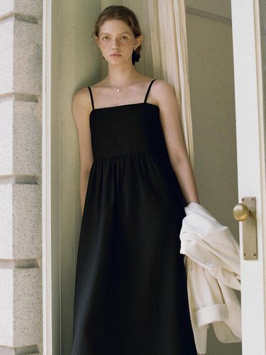 Silk Linen Long Dress - Black - AUBARD - Modalova