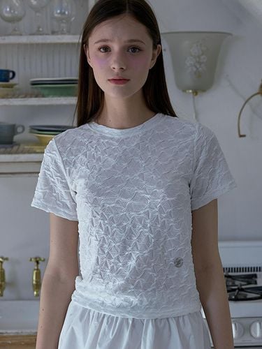 Wrinkle Slim Fit T-shirt (White) - Rosefrantz - Modalova