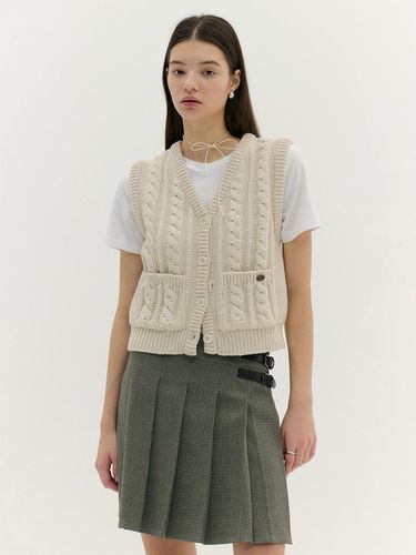 Cotton Cable Knit Vest - MOAT - Modalova