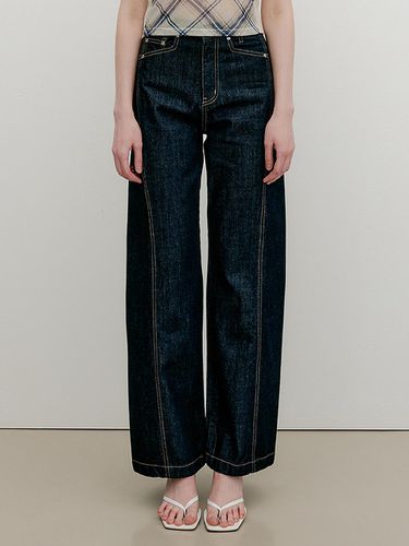 Basic Signature Wide Denim Pants_Raw Indigo - YUSE - Modalova