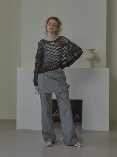 Skirt Layered Pants_Grey - leterie - Modalova