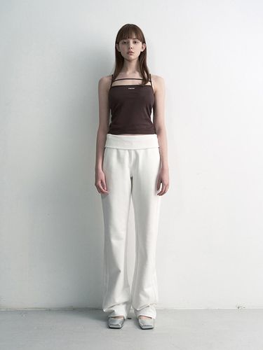 Semi Straight Folding Sweatpants_White - STUDIO TABLE - Modalova