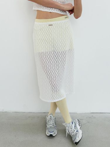 Lace Banding Skirt_White - STUDIO TABLE - Modalova