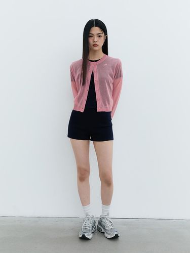 Sheer Crewneck Cardigan_Soft Pink - STUDIO TABLE - Modalova