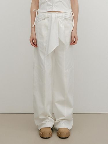 Knotted Layered Cotton Wide Pants - YUSE - Modalova