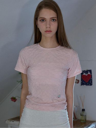 Wrinkle Slim Fit T-shirt (Pink) - Rosefrantz - Modalova