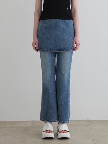 Layered Denim Skirt - SSEMI - Modalova