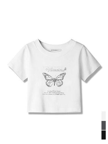 History Crop T-shirt - 3COL - vivacious - Modalova