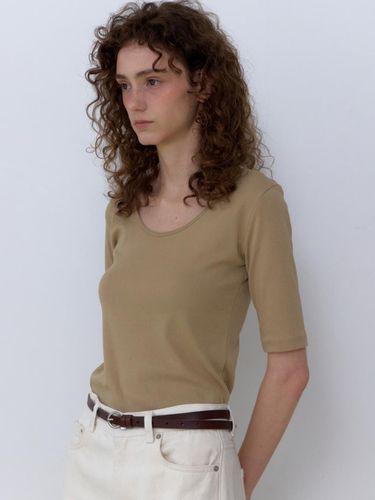 Reverse Slim T-shirt_Beige - UNNOUT - Modalova