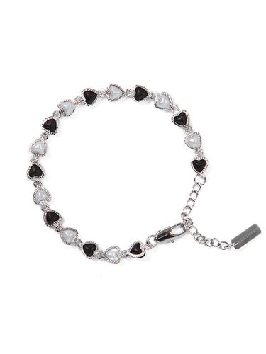 Repeat Mini Heart Bracelet_Silver - leathery - Modalova