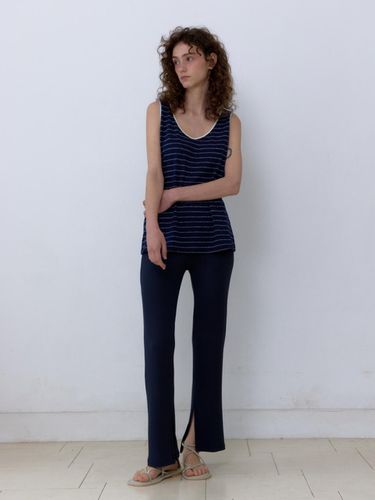 Slit Jersey Pants_Navy - UNNOUT - Modalova