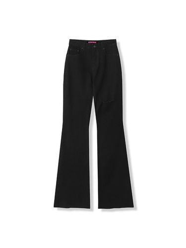 Line Cutting Bootcut Pants - Black - vivacious - Modalova