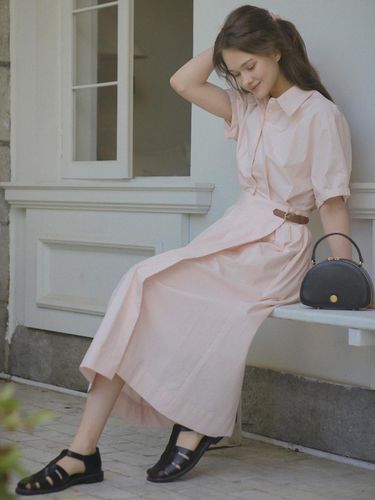 Roll Up Shirt Dress _ Pink - TILLIDIE - Modalova