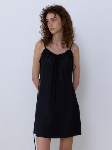 Silky Ruffle Dress_Black - UNNOUT - Modalova