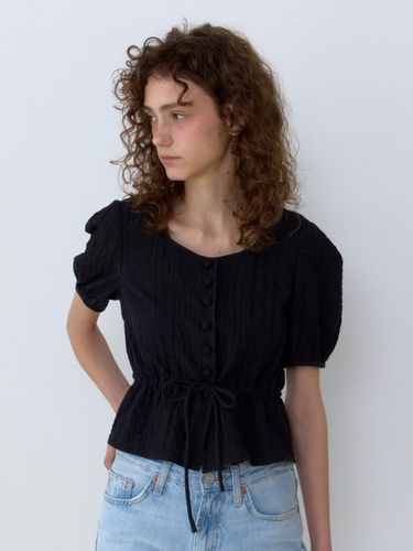 Crinkle Natural Blouse_Black - UNNOUT - Modalova