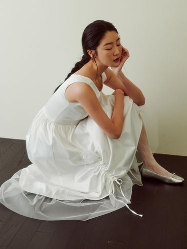 Bridal Rosy Bow Dress - White - GANISONG - Modalova