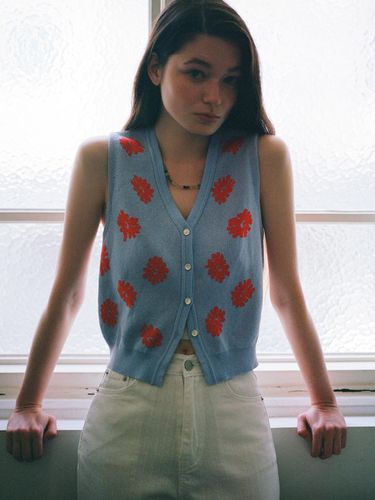 Flower Knit Vest - SSEMI - Modalova