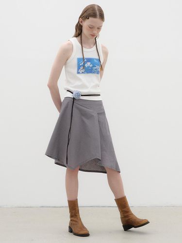 Asymmetric Skirt - Grey - poev - Modalova