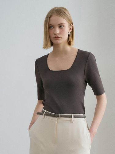 Half Sleeve Square Knit Top - RENEJ - Modalova