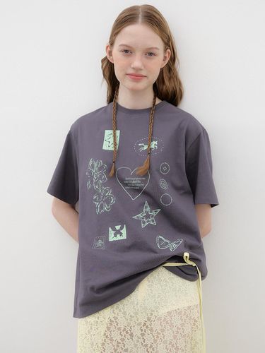 Drawing Diary Oversized T-shirt - poev - Modalova