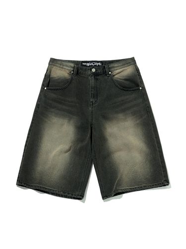 Color Washed Denim Shorts_Black - SUADE - Modalova