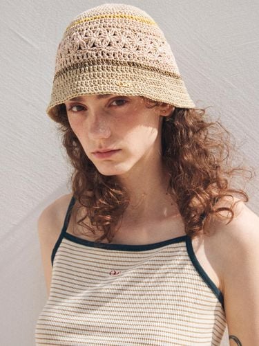 Crochet Knit Bucket Hat_Beige - ouel - Modalova