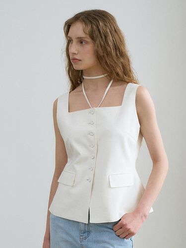 Classic Linen Sleeveless Vest - RENEJ - Modalova