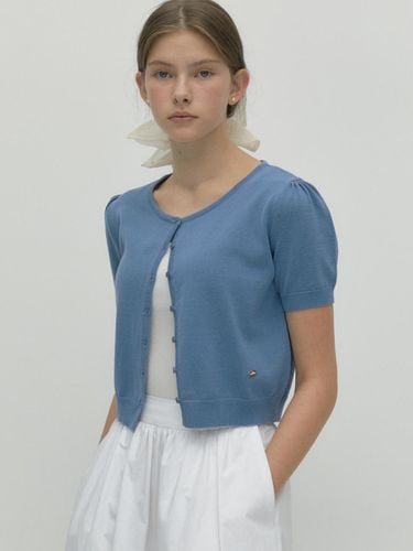 Basic Puff Cardigan_Blue - DEPOUND - Modalova