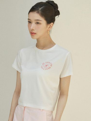 Flower See Through Crop T-shirt - Siyazu - Modalova