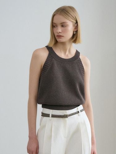 Cotton Hole Sleeveless Knit Top - RENEJ - Modalova