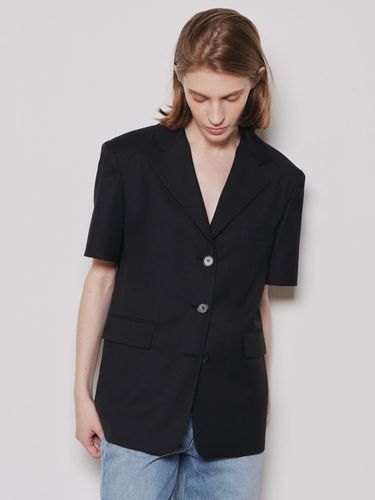 Summer Wool Short Sleeve Jacket_Black - REFINED902 - Modalova